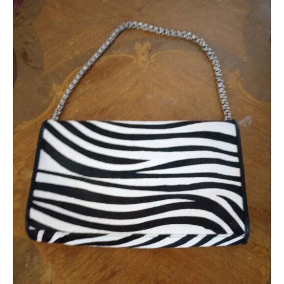 Kotur Leather Zebra Pattern Purse Shoulder Chain NWOT Reg. $536 Black white - Picture 10 of 13